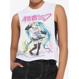 Hatsune Miku Licensed Crop Tank Top Women's Size Large Anime Vocaloid Hot Topic‎